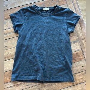Rag & Bone Slub Crew T Shirt Black Cotton S